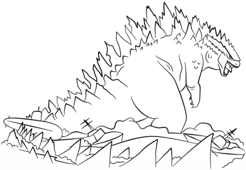 Godzilla Rises Coloring Page